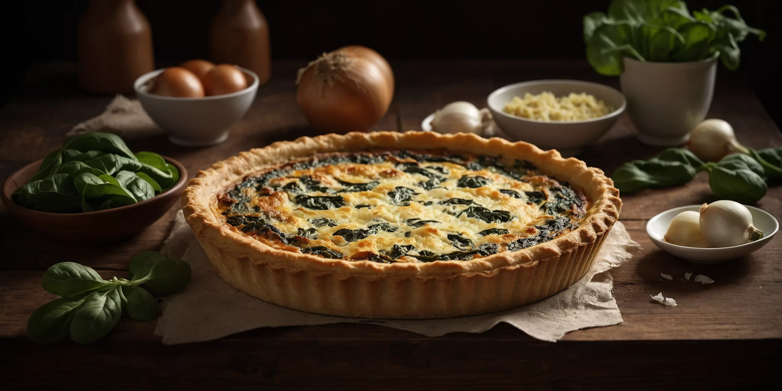 Spinat-Quiche mit Zwiebeln