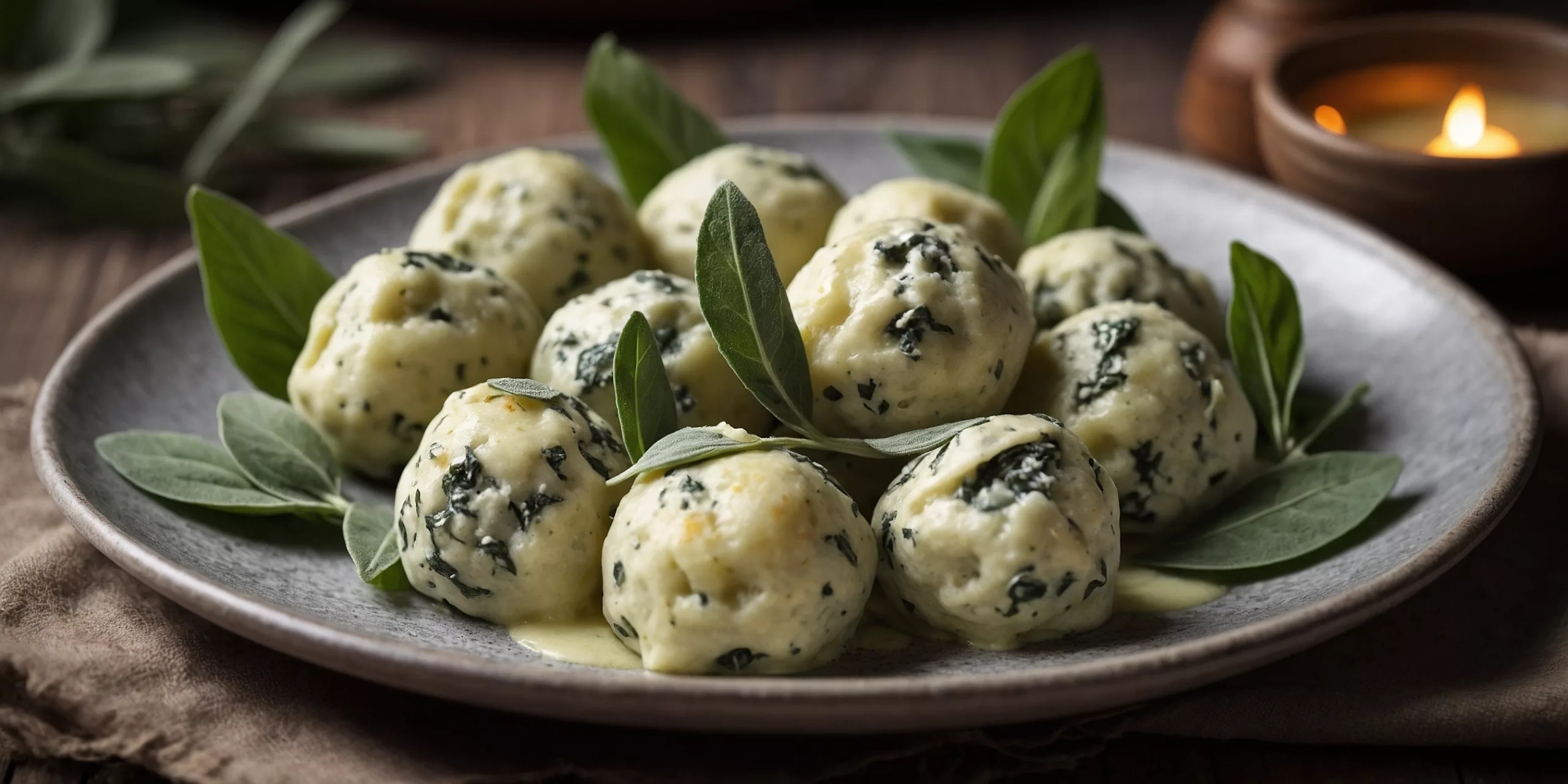 Spinat-Ricotta-Knödel mit Salbeibutter