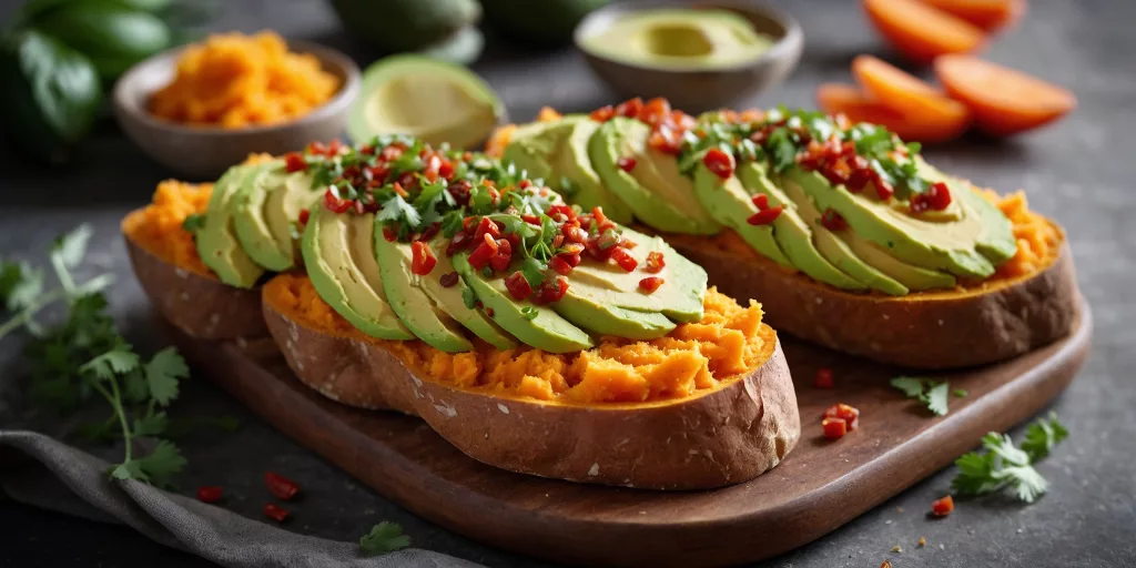 Süßkartoffel-Toasts mit Avocado