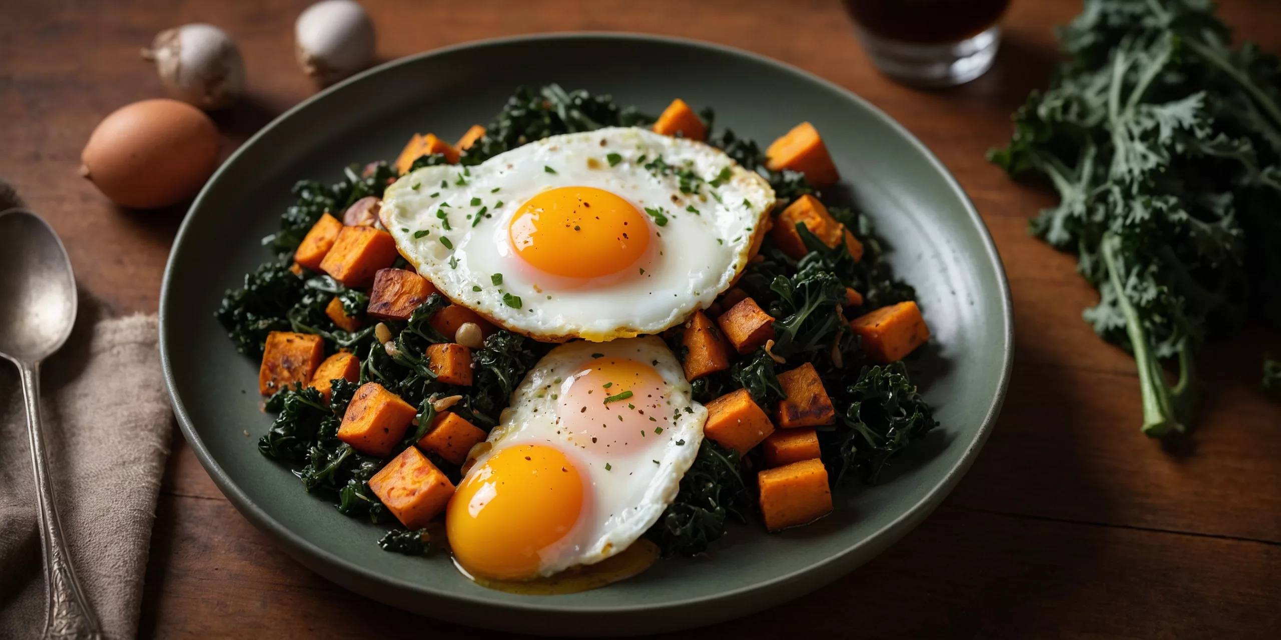 Süßkartoffel-Grünkohl-Hash