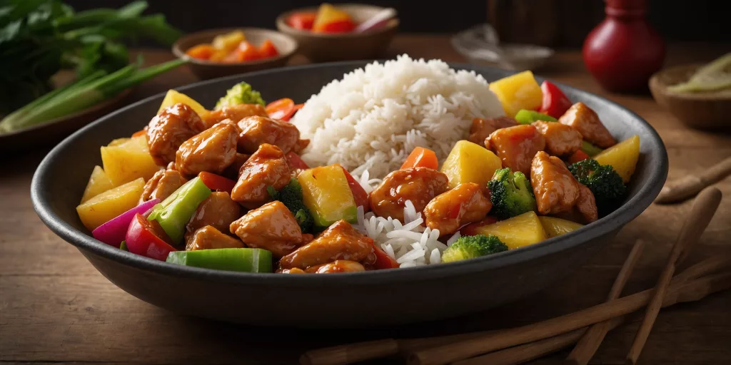 Süß-saurer Hühnchen-Wok