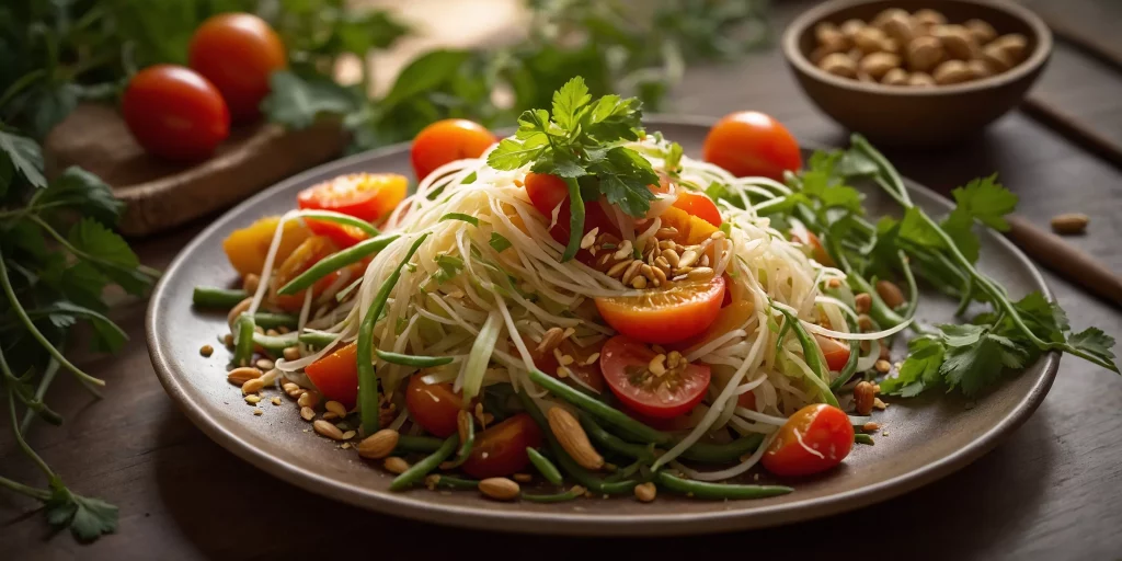 Thai-Papaya-Salat mit Erdnüssen