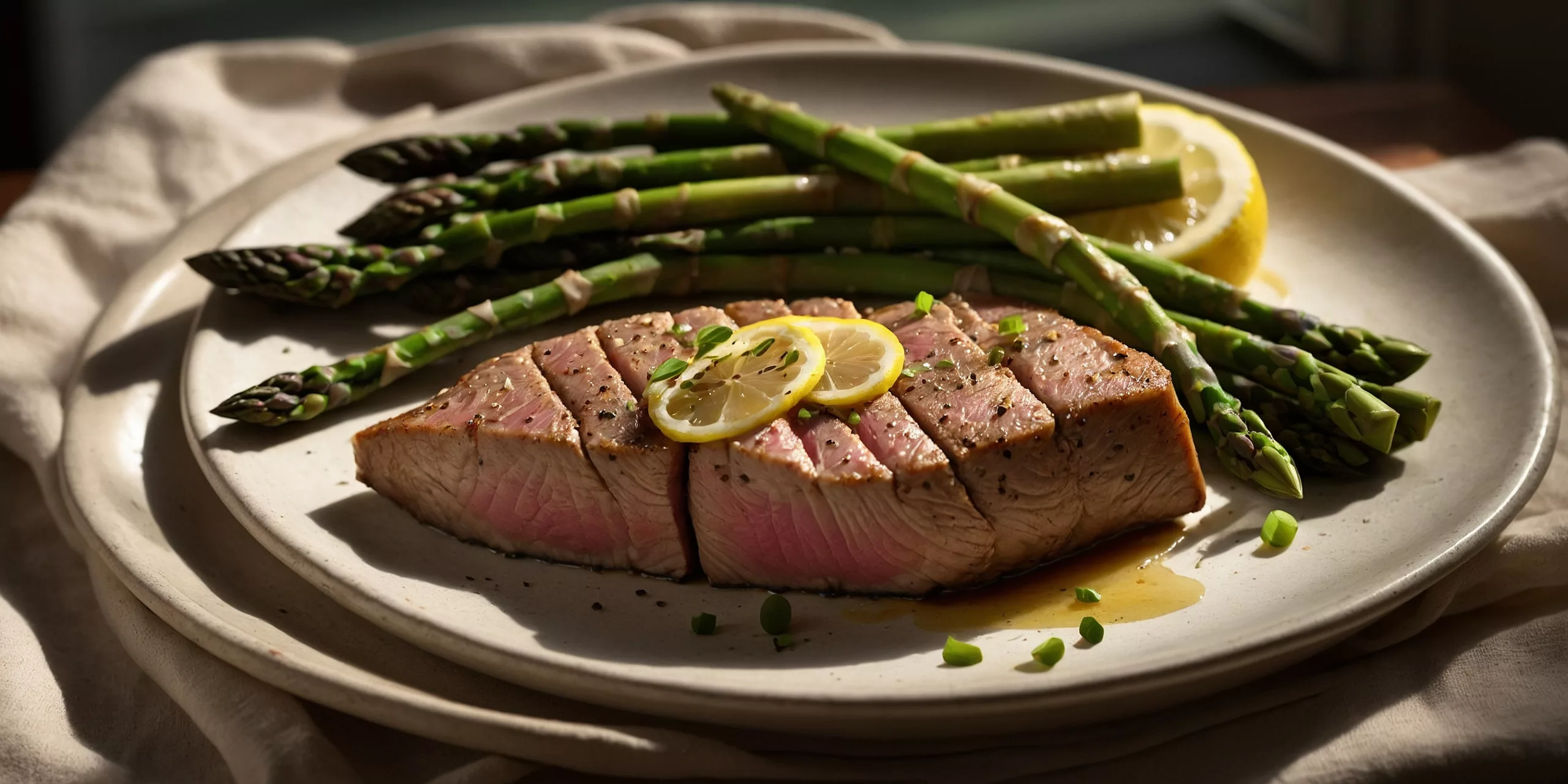 Thunfischsteak auf Spargelbett