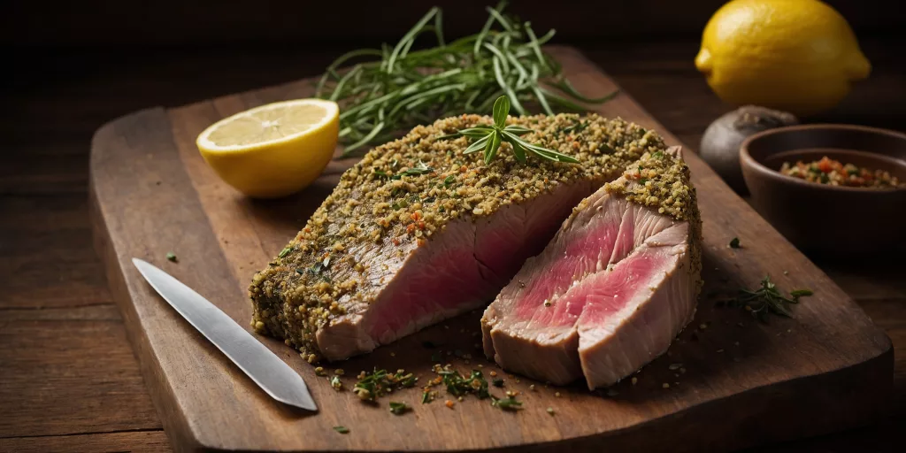 Thunfischsteak mit Kräuterkruste