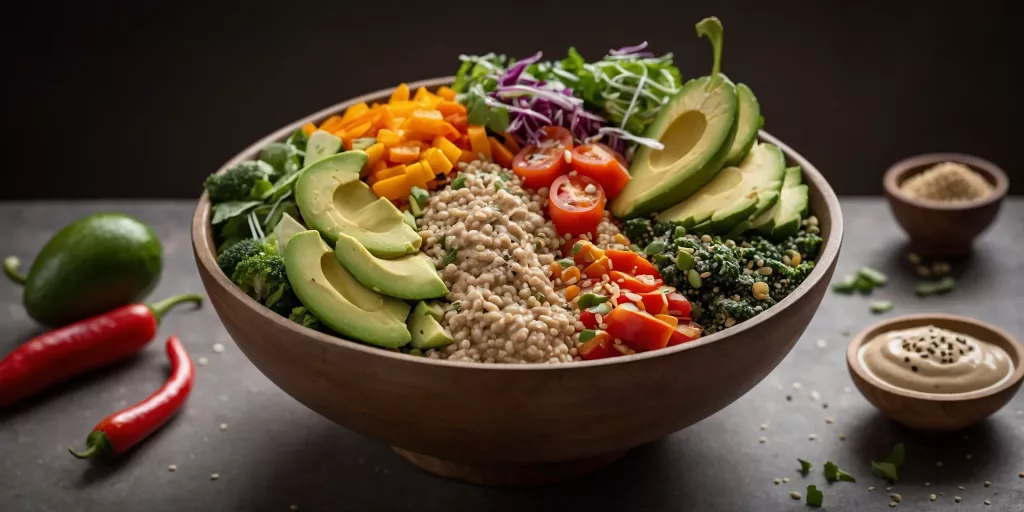 Vegan Buddha-Bowl mit cremigem Tahini-Dressing