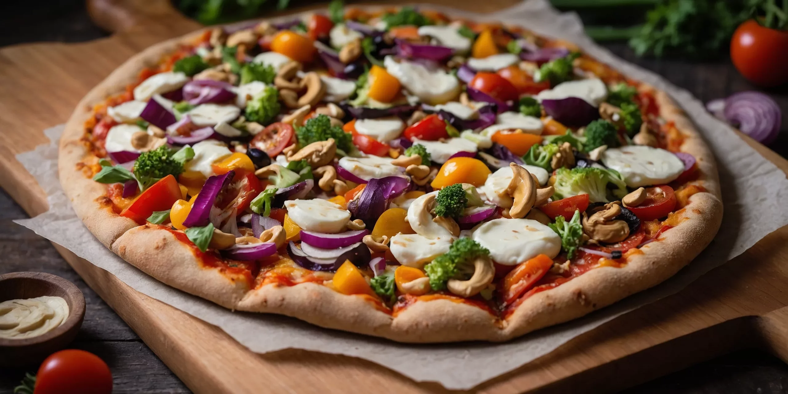 Vegane Pizza mit Cashew-Mozzarella