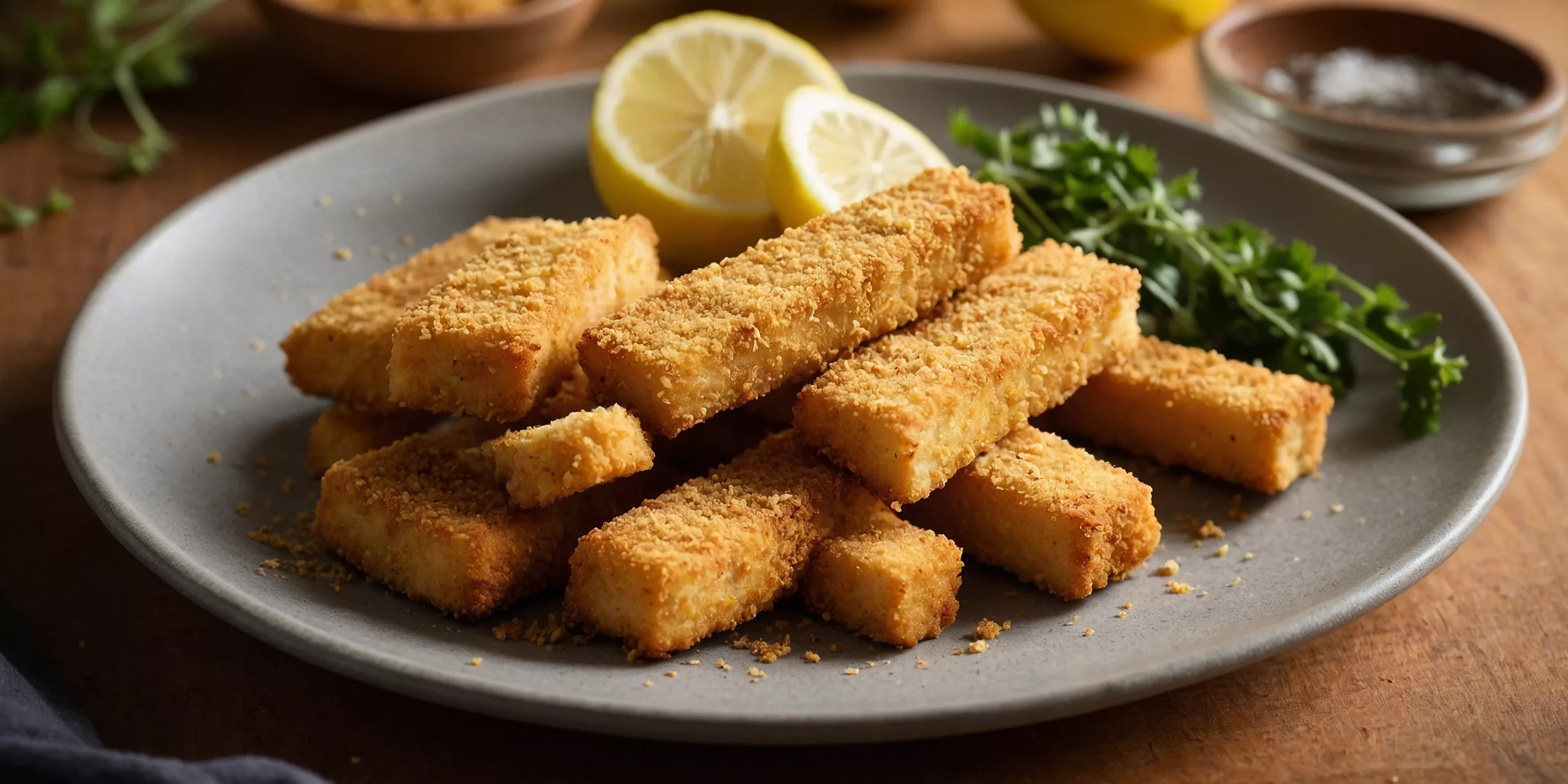 Vegane Tofu-Fischstäbchen