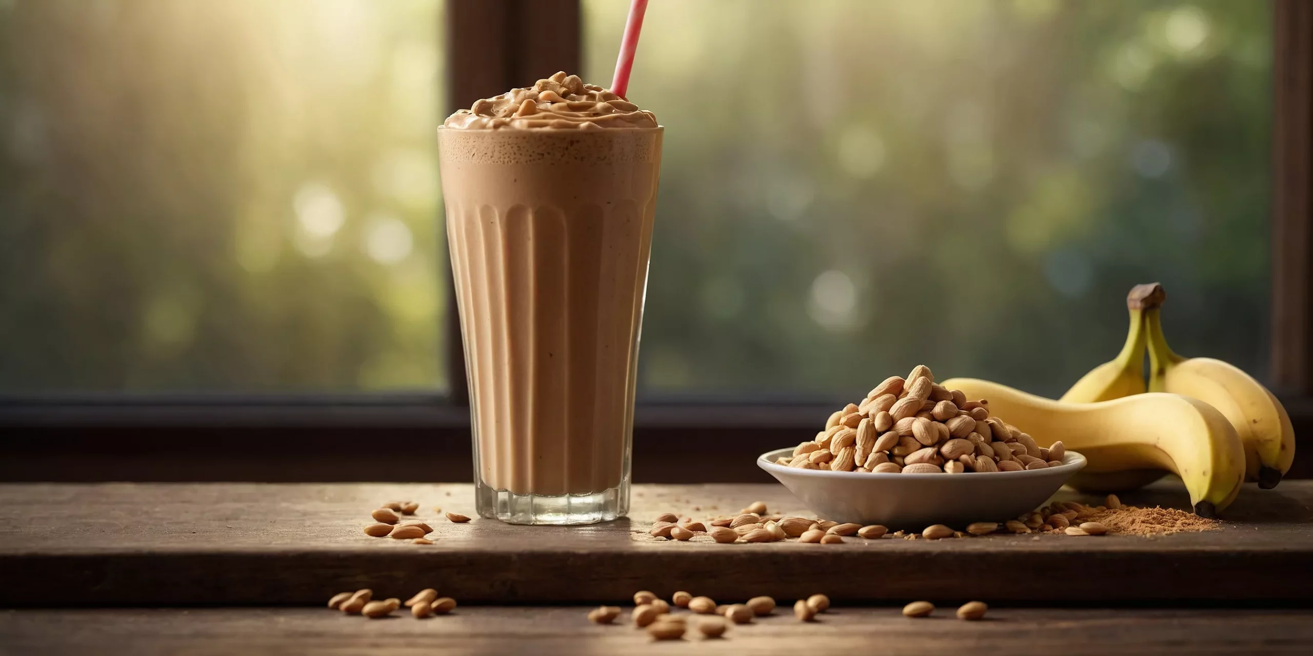 Veganer High Protein Erdnussbutter-Shake