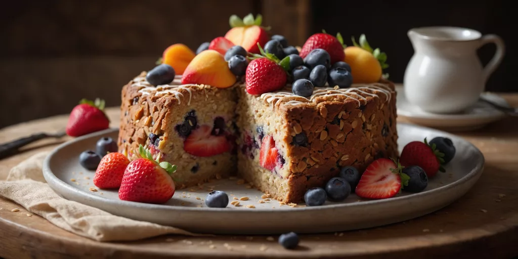 Veganer Obstkuchen mit Haferboden