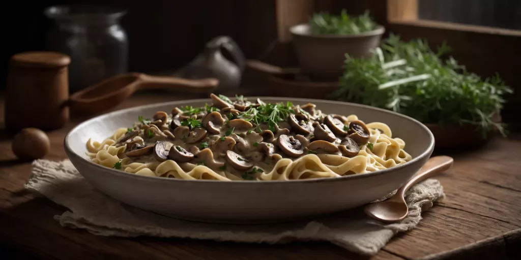 Veganes Pilz Stroganoff
