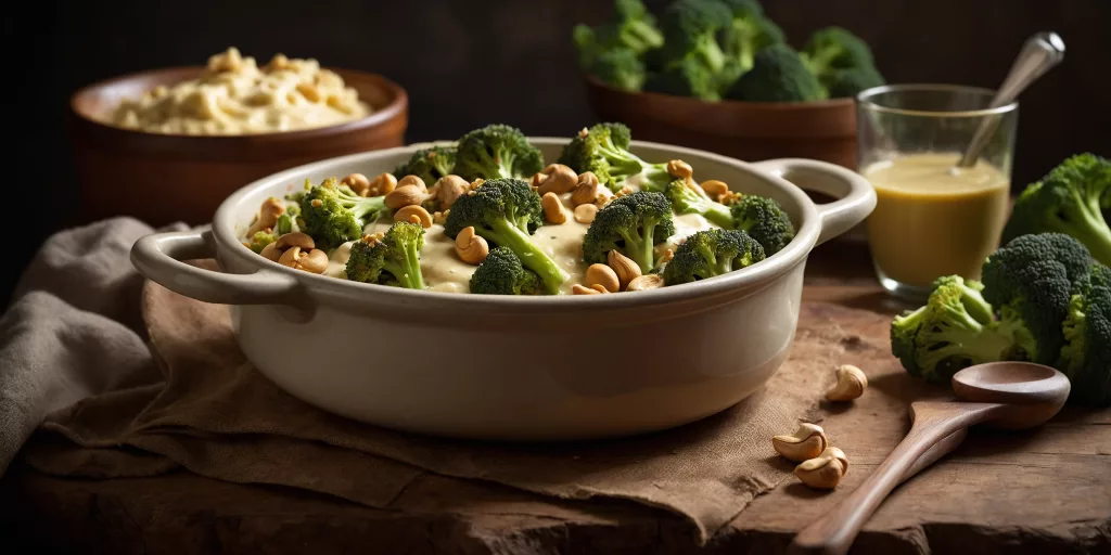 Vegetarischer Brokkoli-Cashew-Auflauf