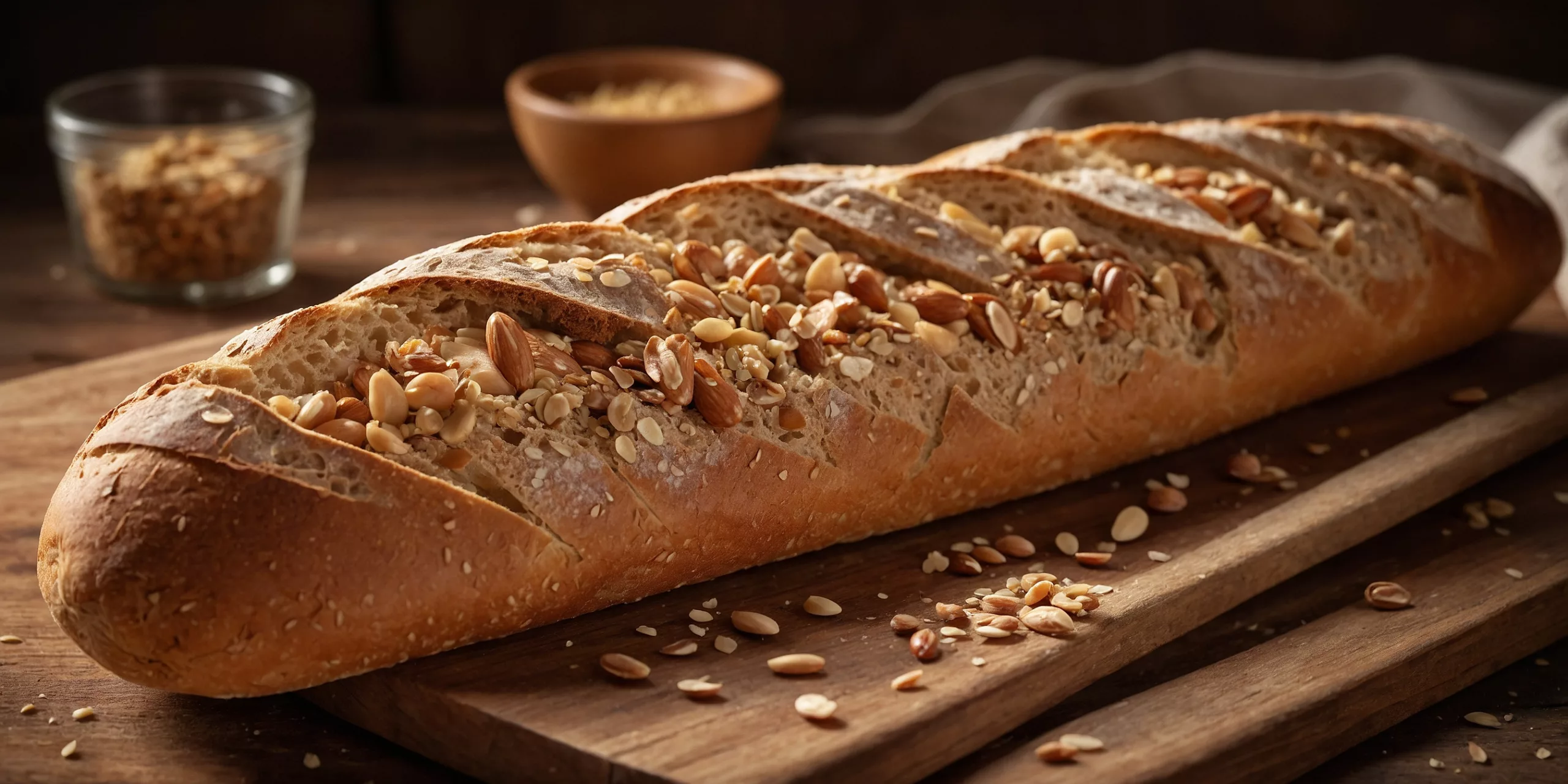 Vollkornbaguette mit Nüssen