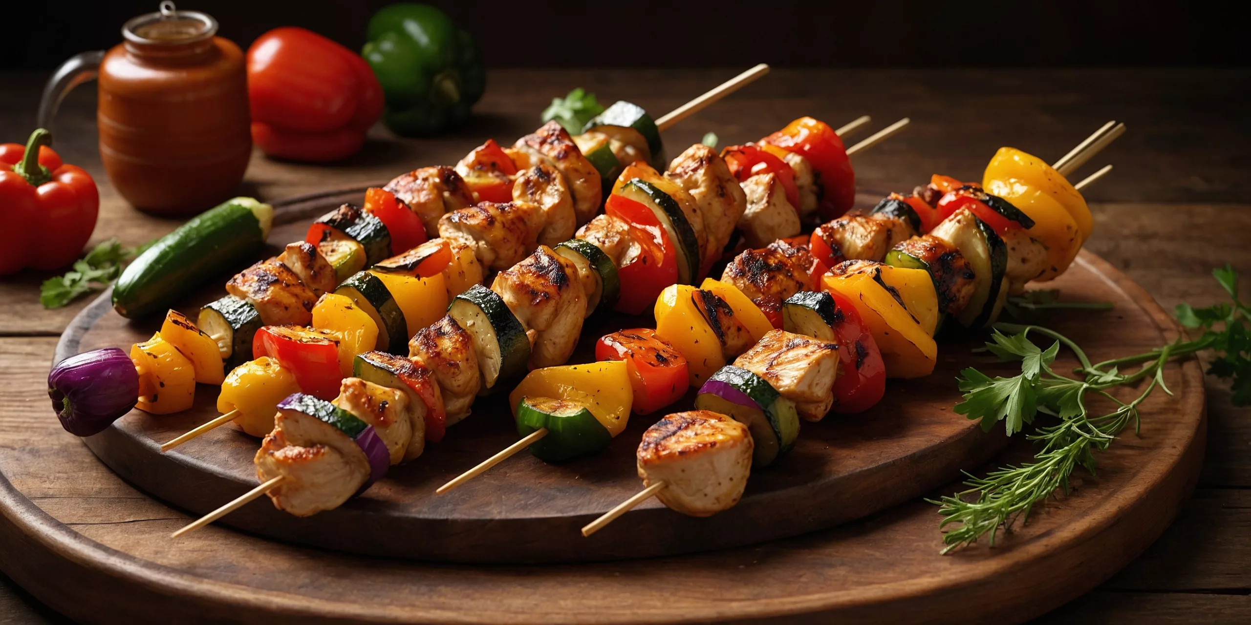 Würzige Hähnchen- und Gemüse-Kebabs – YummAi Würzige Hähnchen- und Gemüse-Kebabs – YummAi