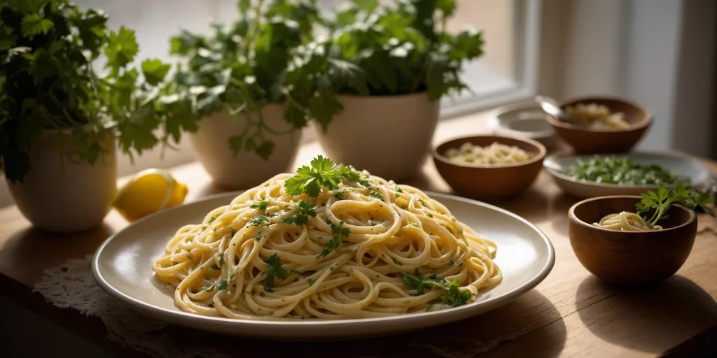 Zitronen-Cashew-Spaghetti
