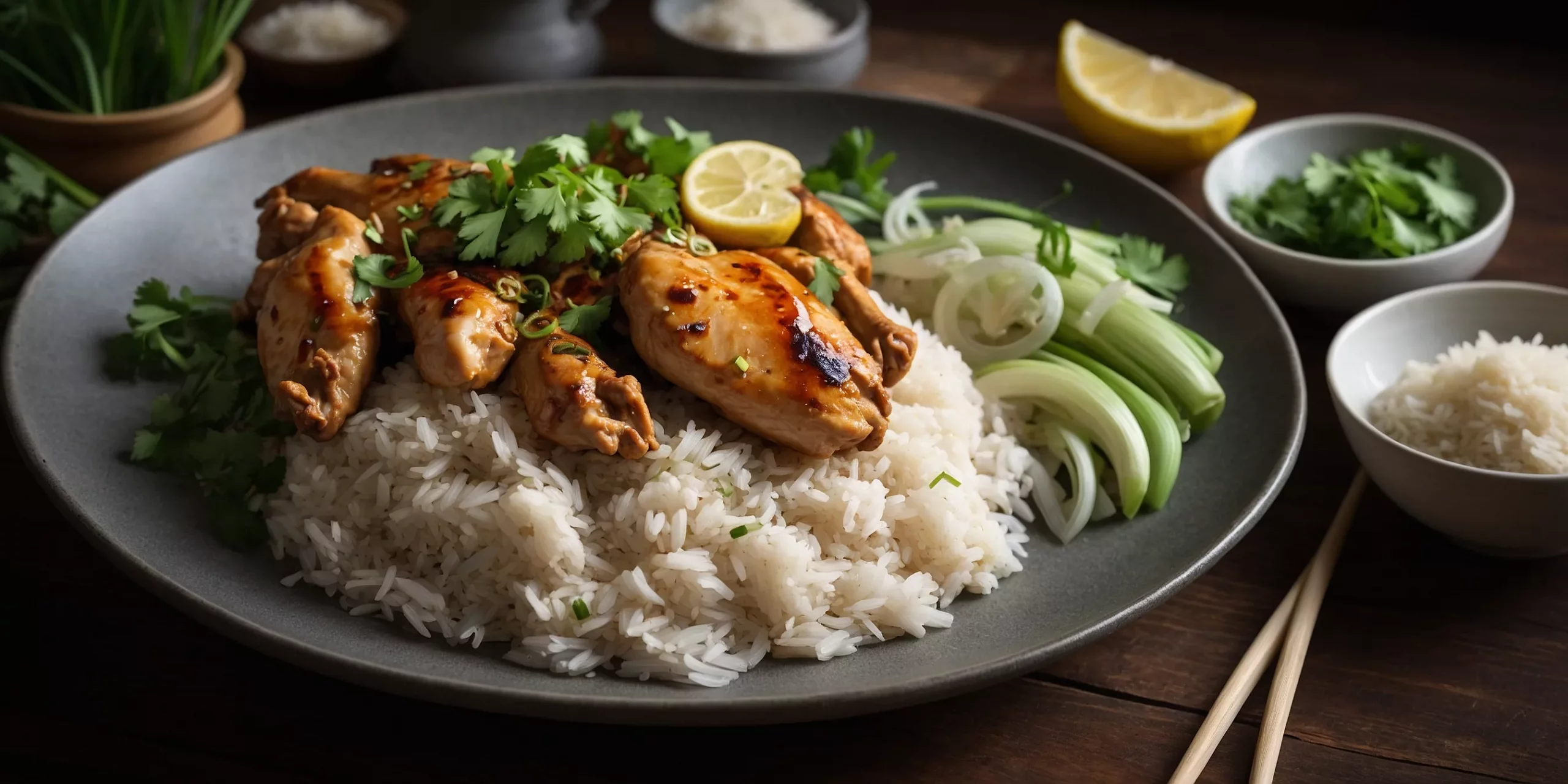 Zitronengras-Hähnchen mit Kokosreis