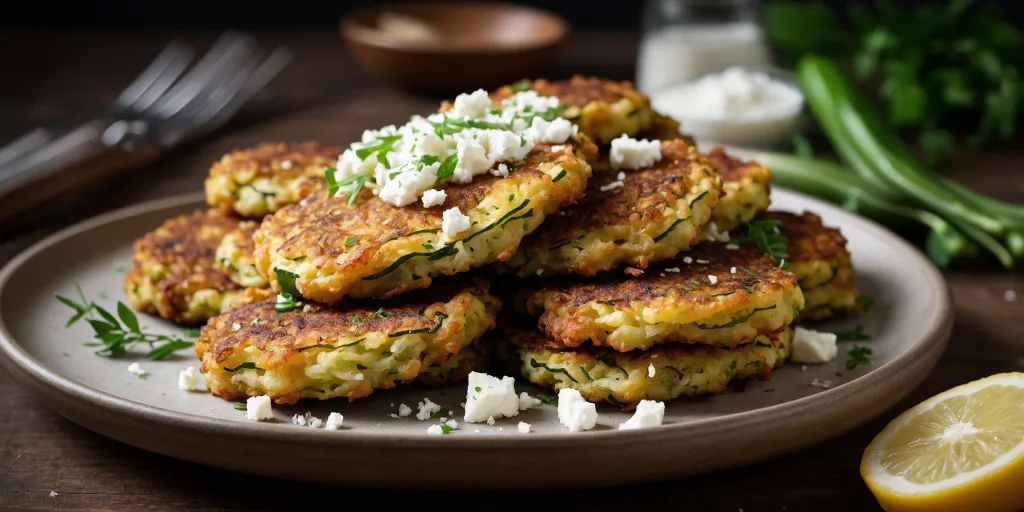 Zucchini-Puffer mit Feta