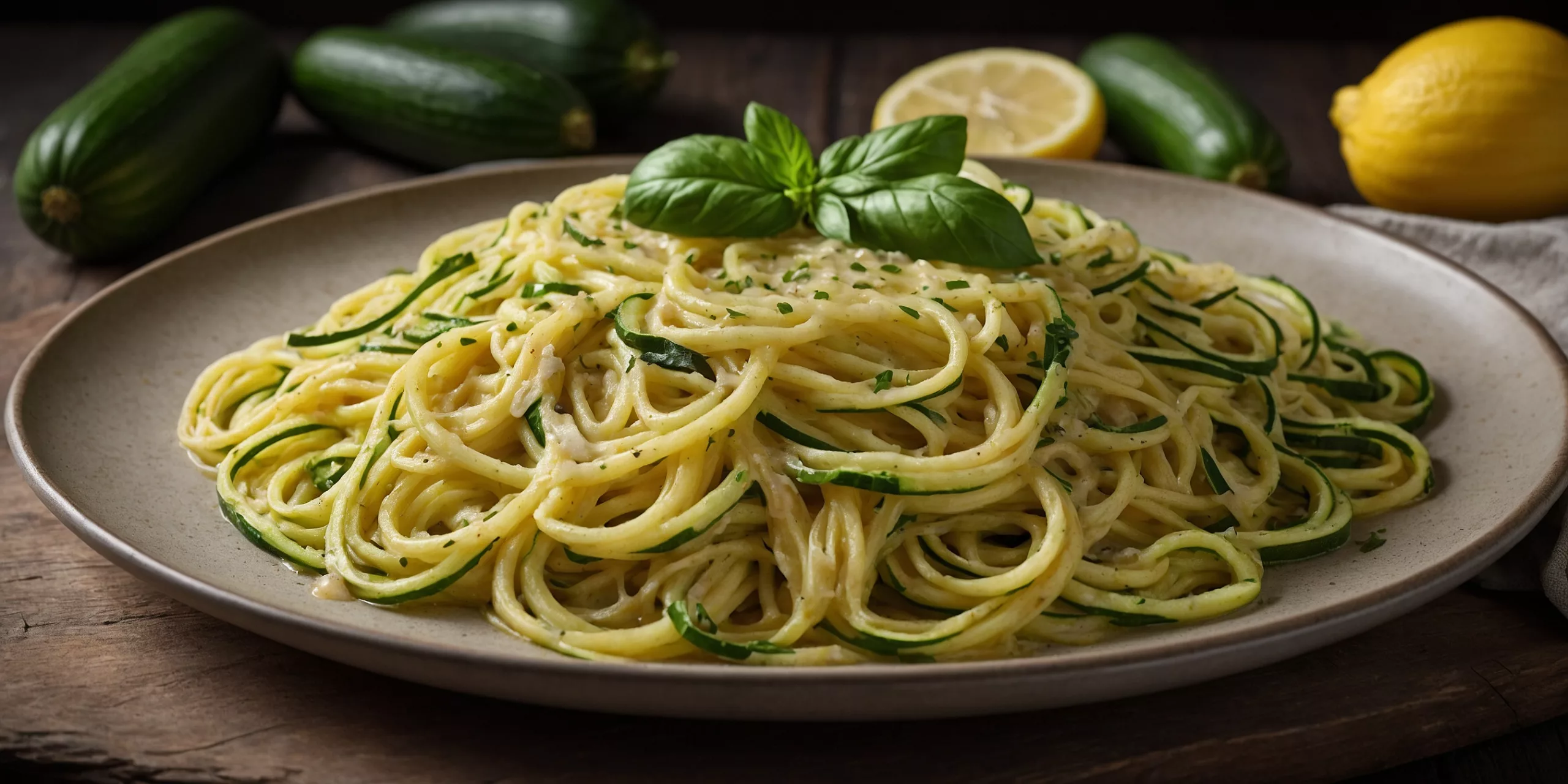Zucchini-Spaghetti in Zitronenbutter